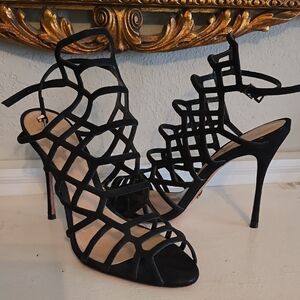 SCHUTZ Black Cage-Style High Heels